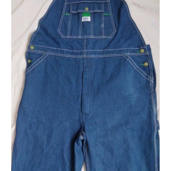 Liberty Overalls Mens Blue Denim Bib Work Bibs 42 x 32 - Picture 5 of 13
